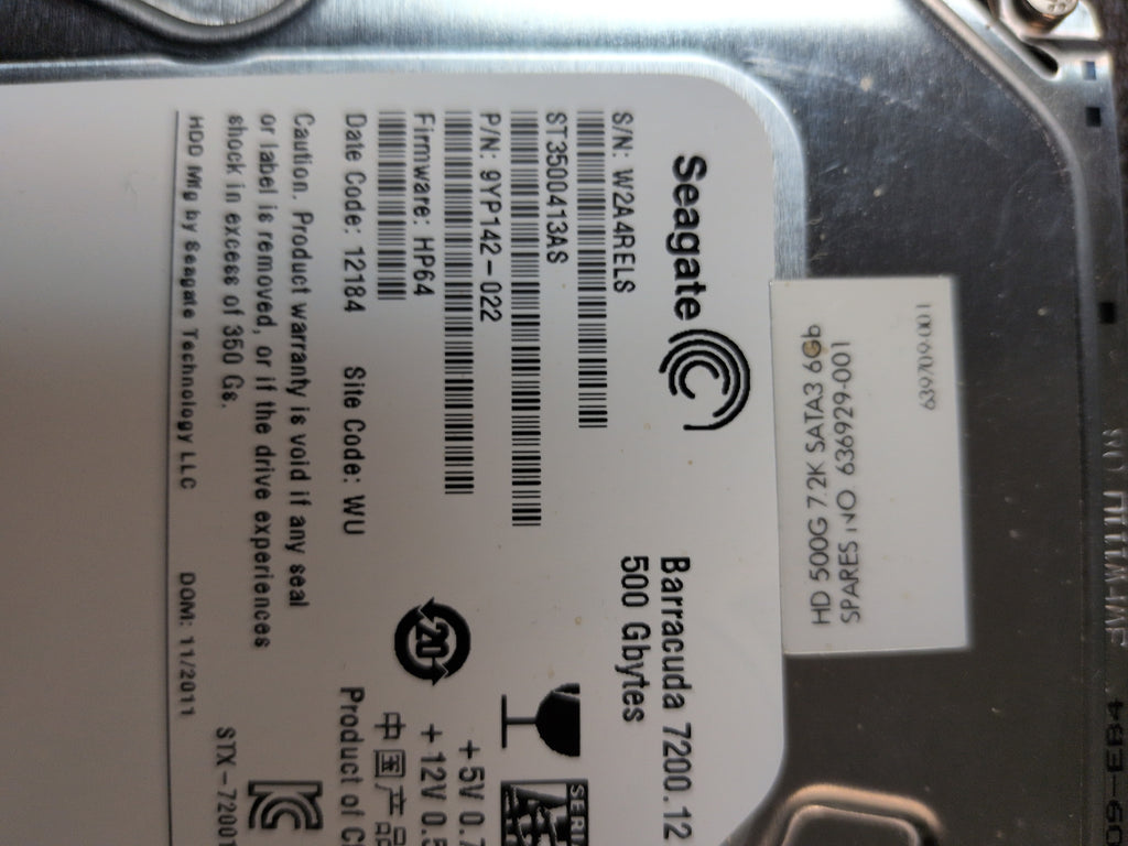 500gb Seagate Barracuda 2.5" HDD Hard Drive (Used)
