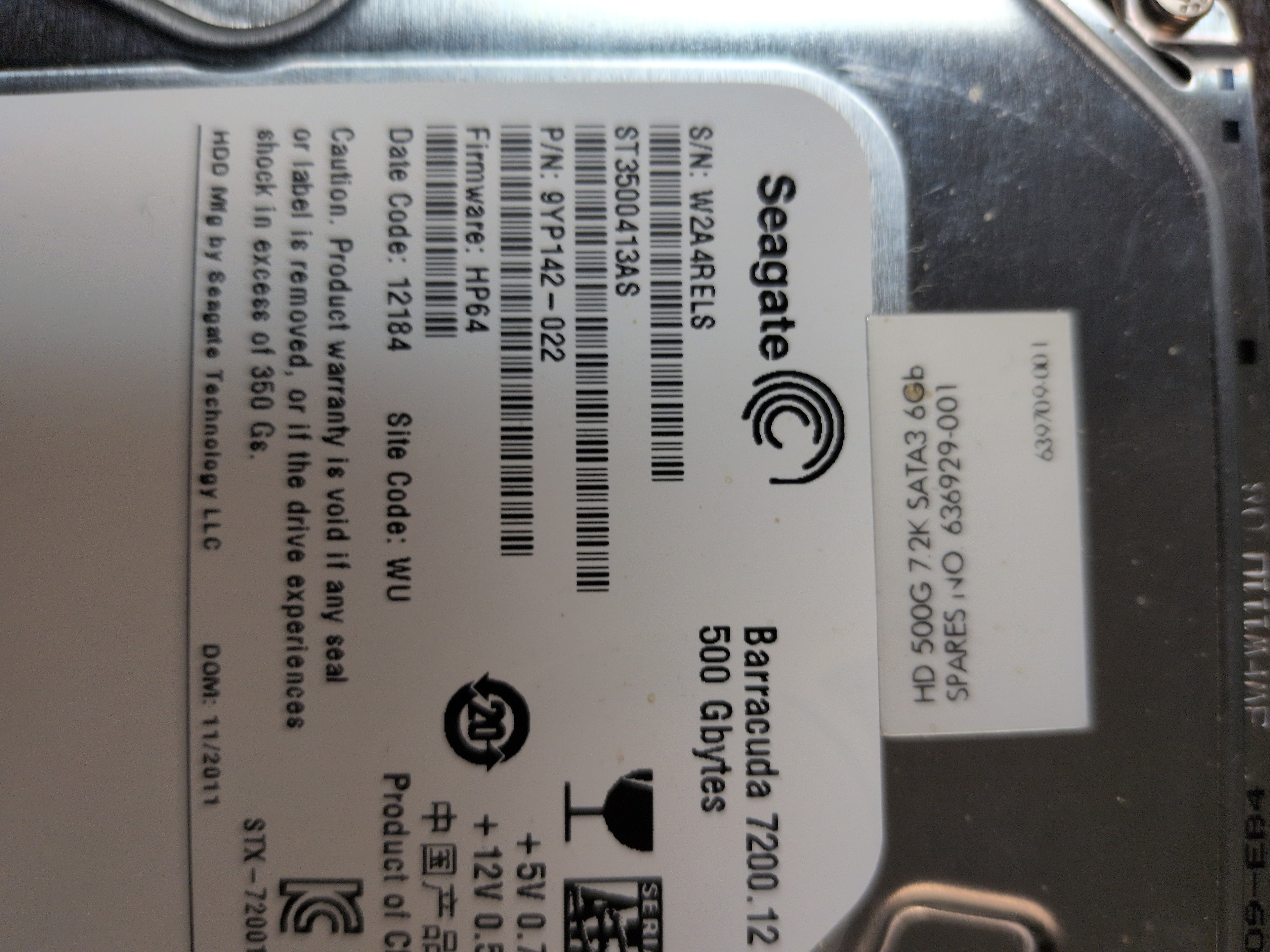 500gb Seagate Barracuda 2.5" HDD Hard Drive (Used)